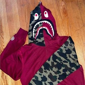 Half Camo Bape Red Full Zip